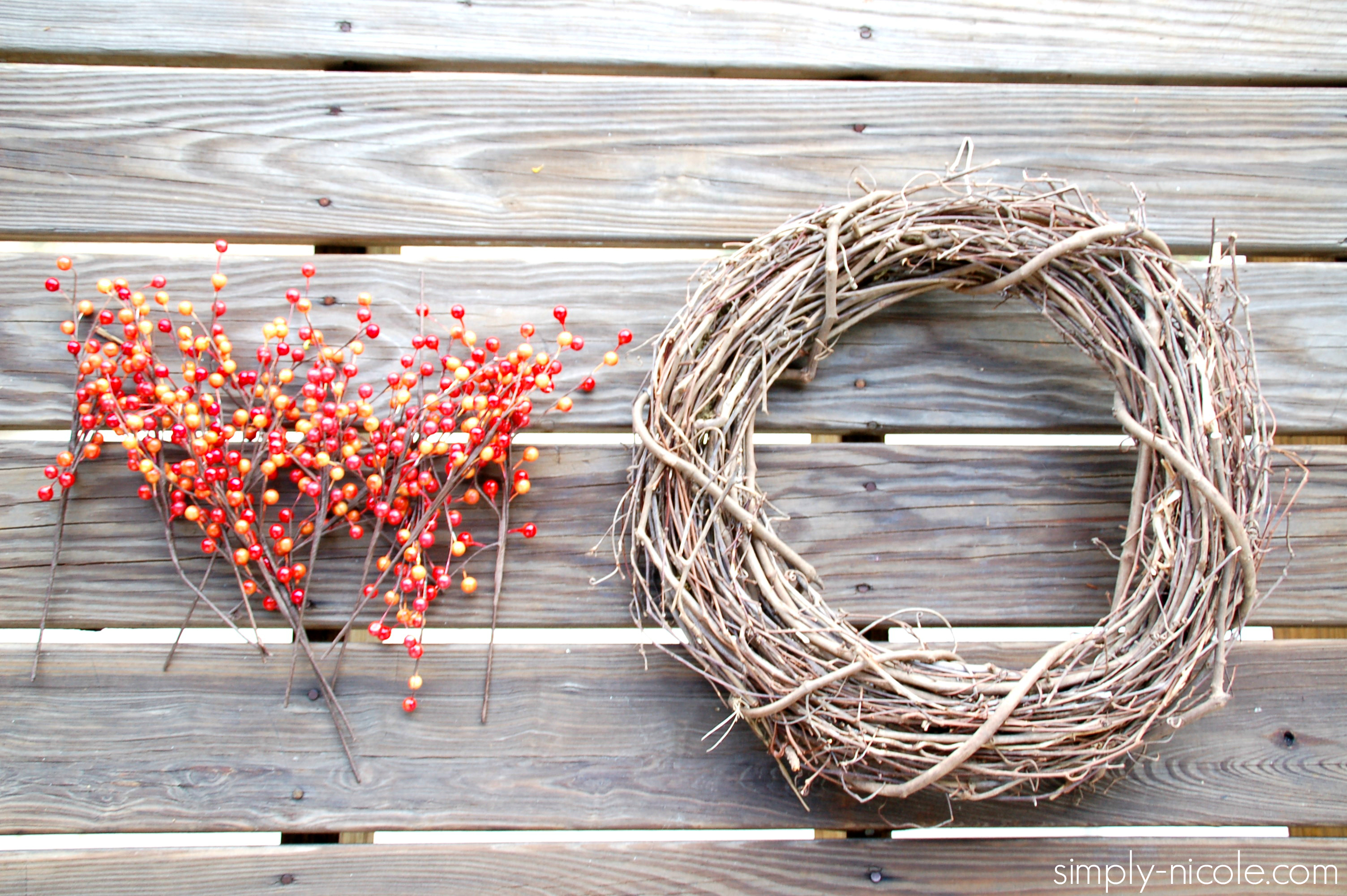 DIY Simple Fall Wreath at simply-nicole.com