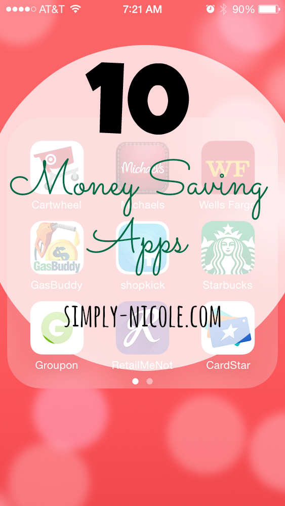 10 Money Saving Apps at simply-nicole.com