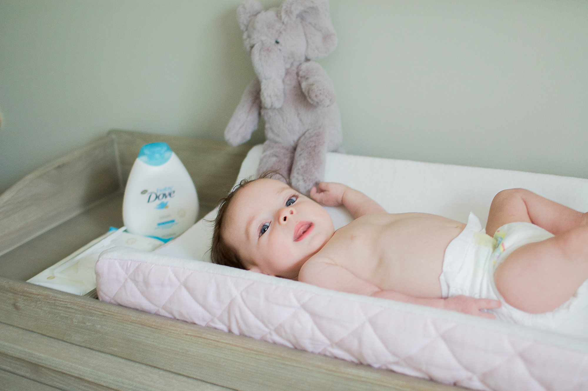 bath time with baby dove