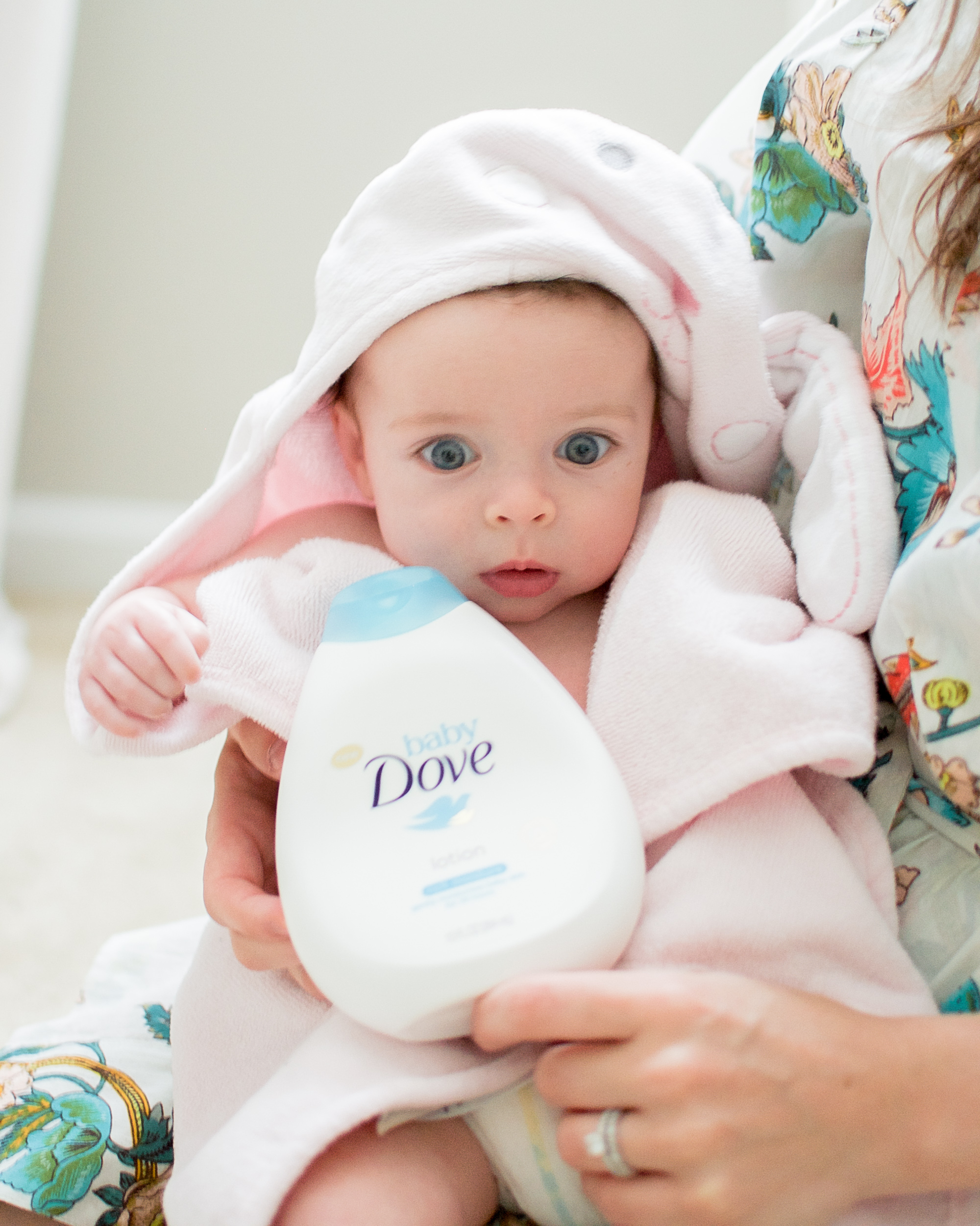 bath time with baby dove