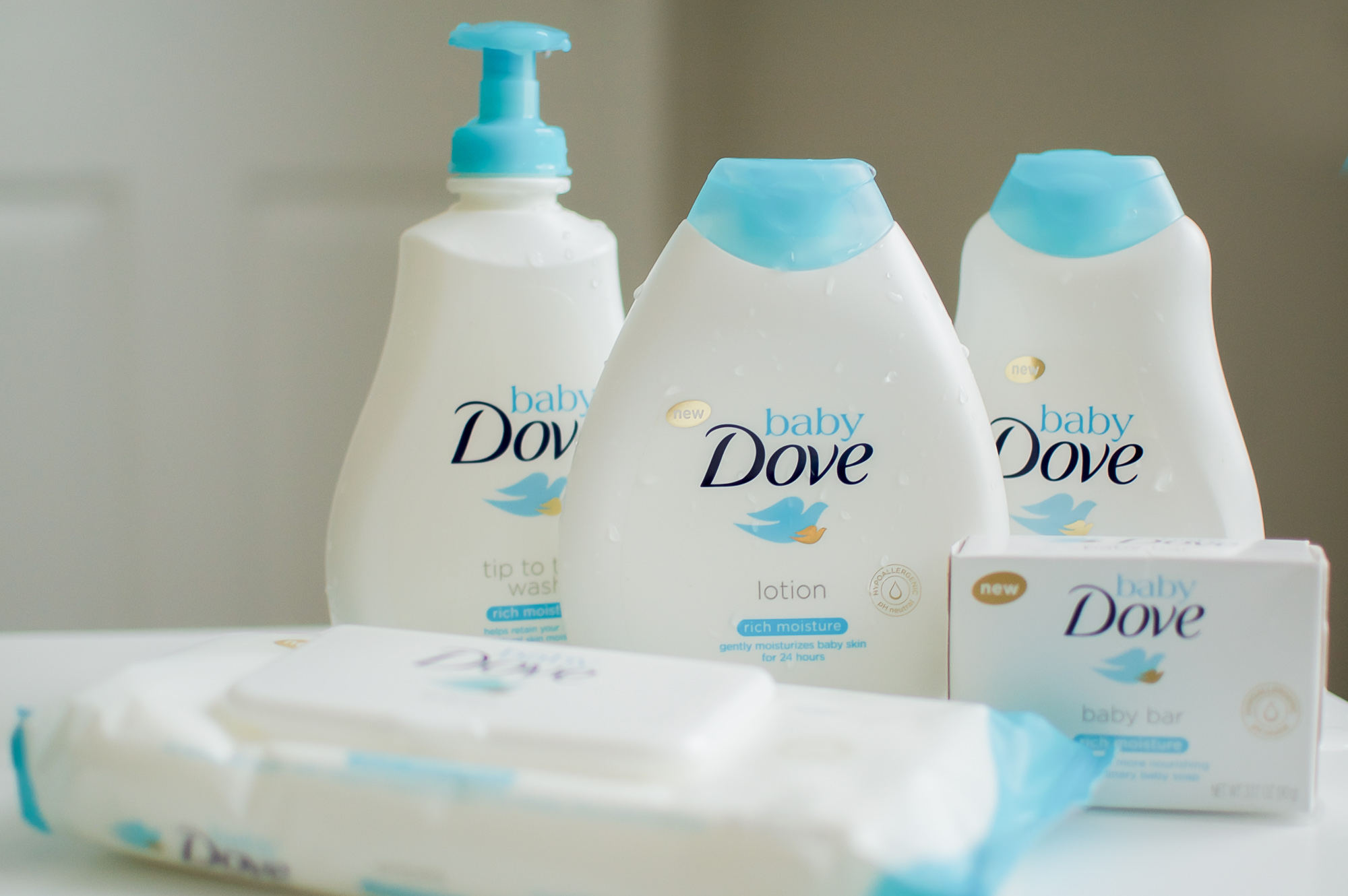 bath time with baby dove